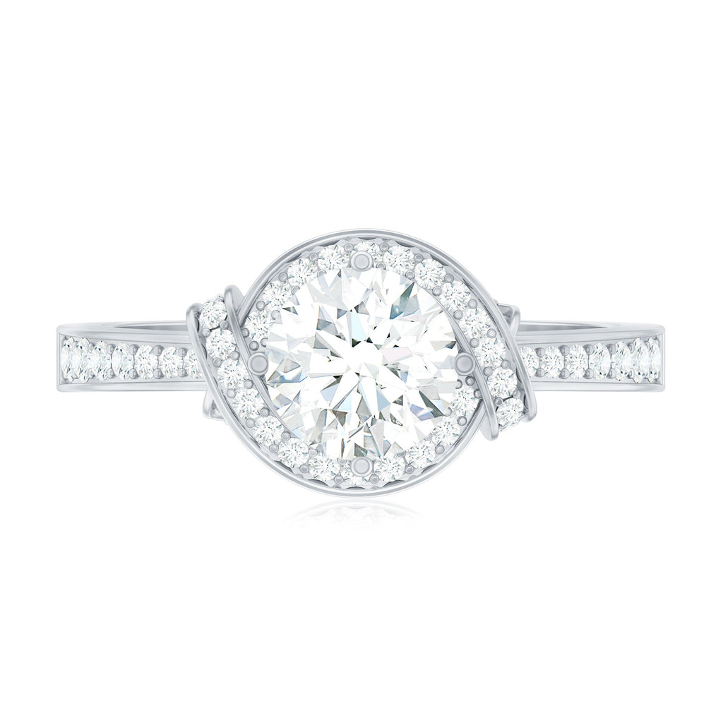 1 Carat Lab Grown Diamond Designer Halo Engagement Ring