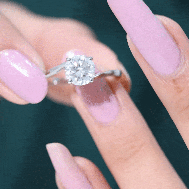 1 Carat Lab Grown Diamond Bypass Engagement Ring