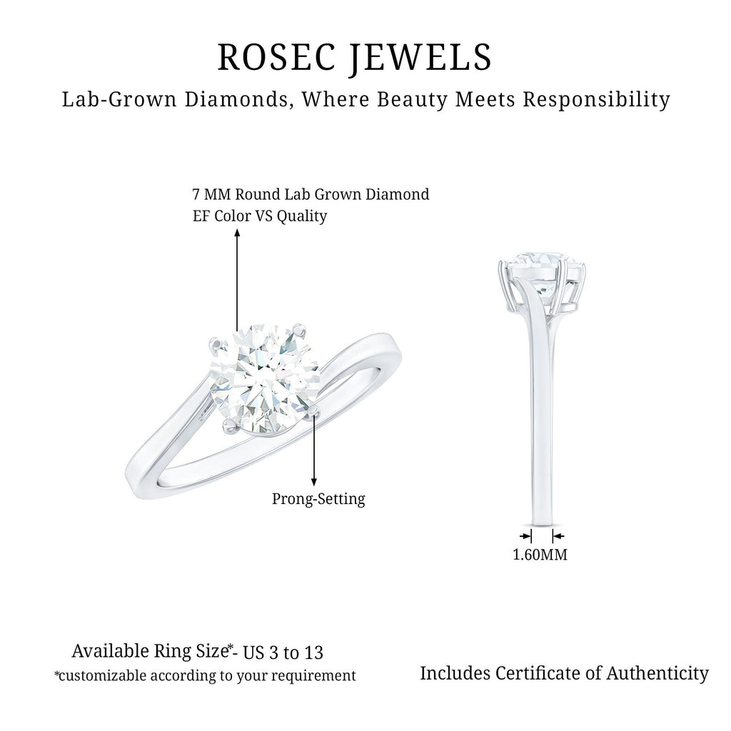 1 Carat Lab Grown Diamond Bypass Engagement Ring