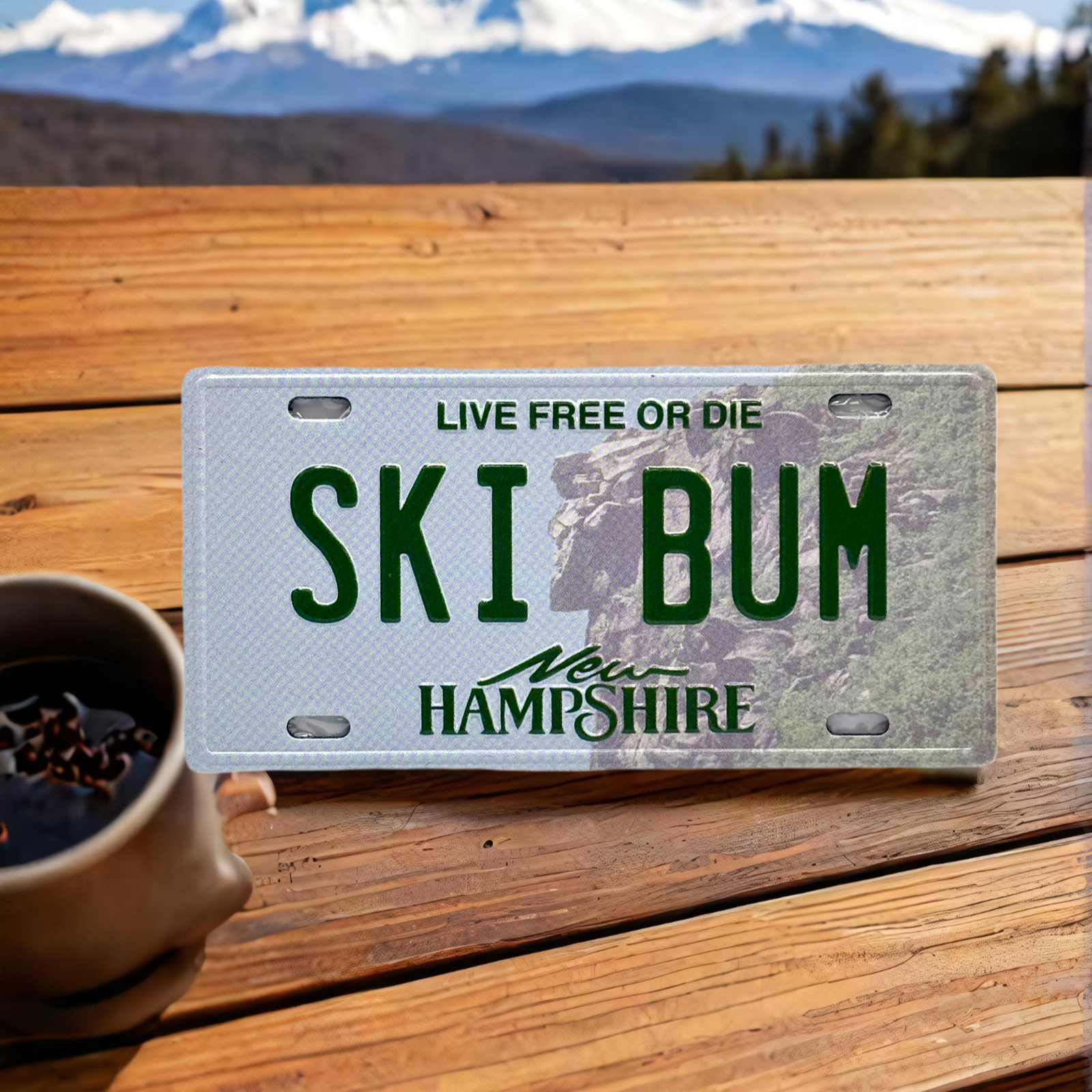 SKI BUM - New Hampshire License Plate Magnet
