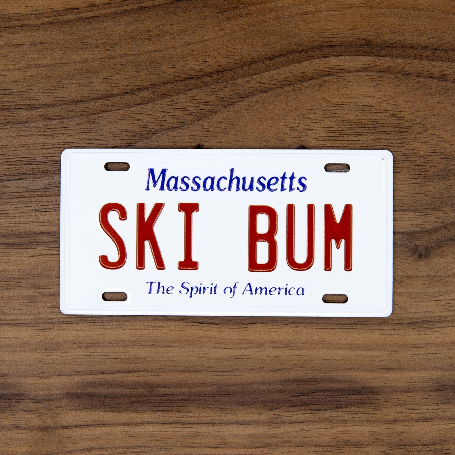 SKI BUM - Massachusetts License Plate Magnet