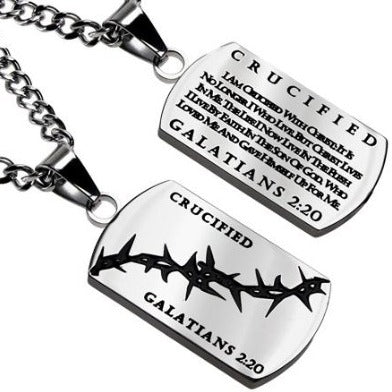 Crown of Thorns Dog Tag Necklace