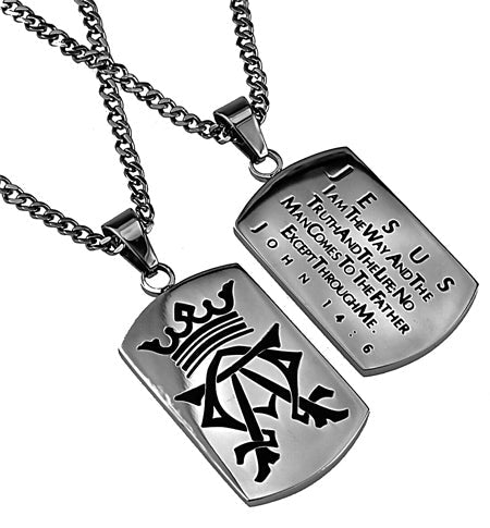 Alpha Omega Dog Tag Necklace