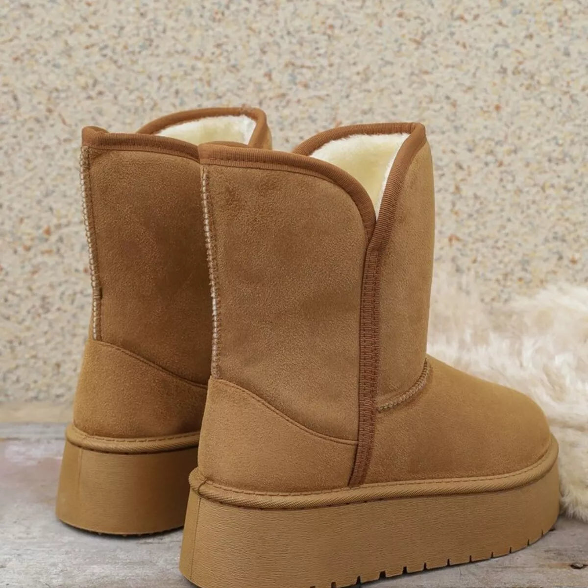 Round Toe Platform Boots