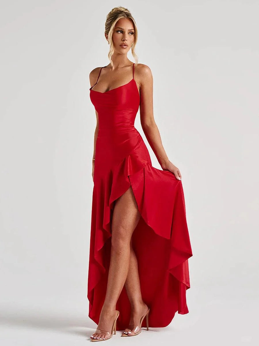 Bethany Backless Ruffles Irregular Dress Summer