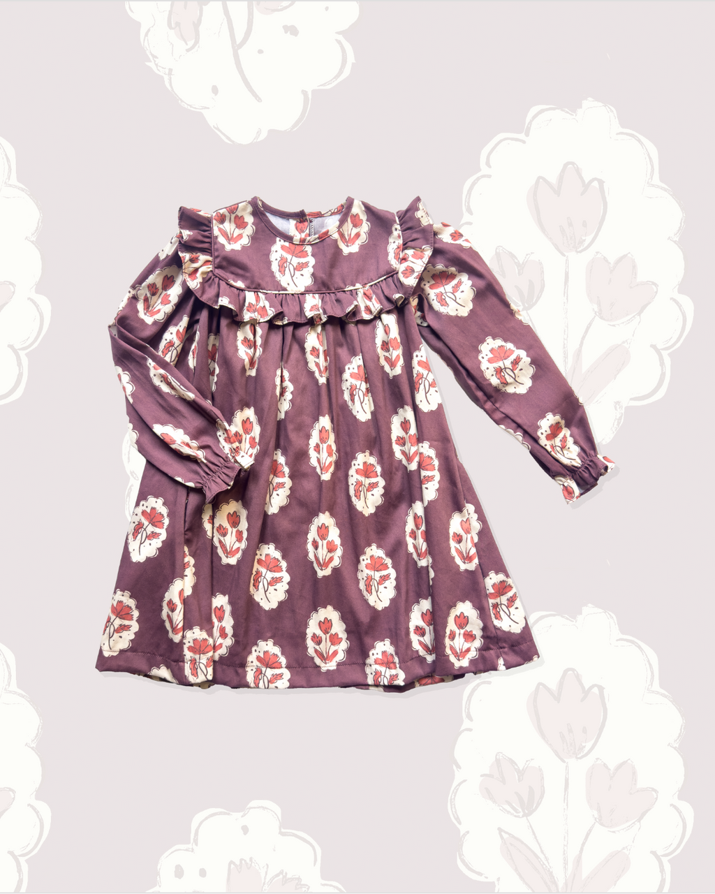 Britta Dress in Intaglio Maroon