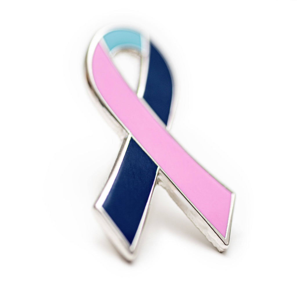 1-inch Thyroid Cancer Awareness Ribbon Pin – Pink • Teal • Blue