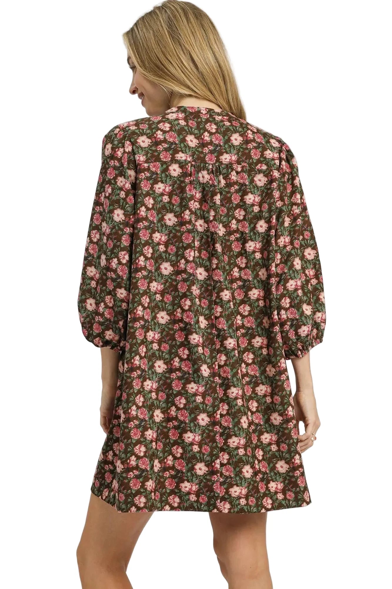 Floral Tie-Neck Babydoll Dress