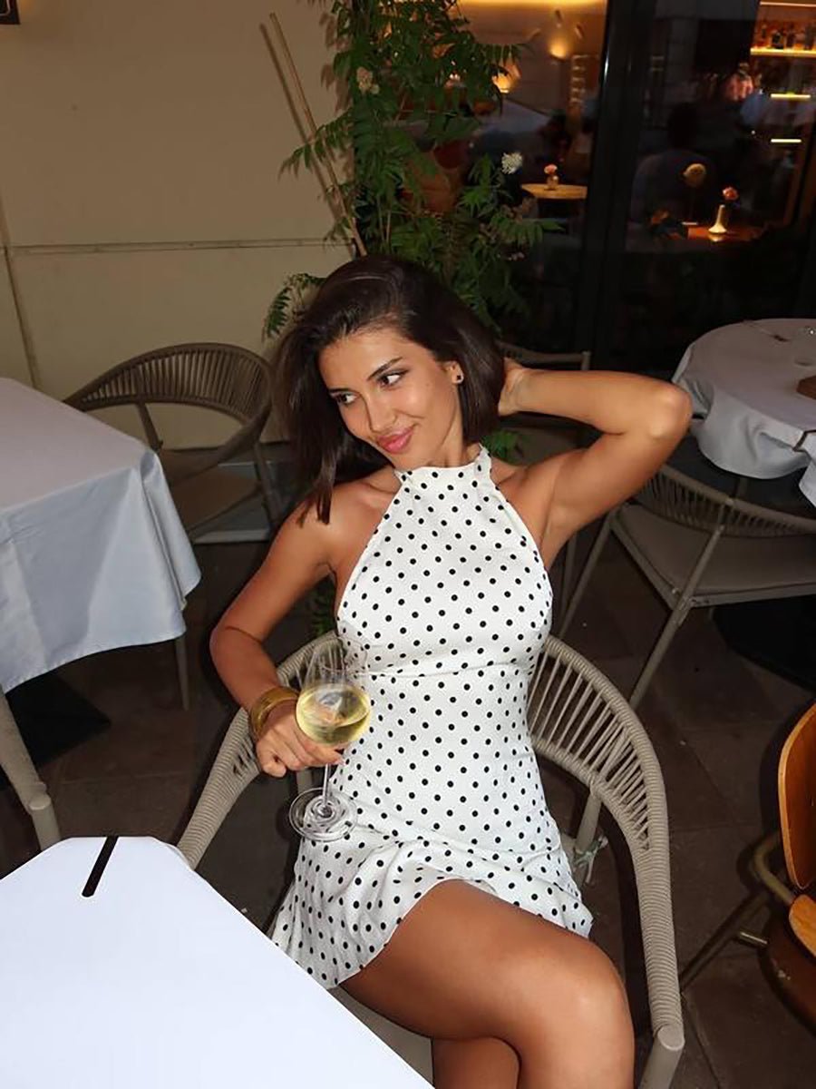 Cheryl Dot Printed Sexy A-Line Dress