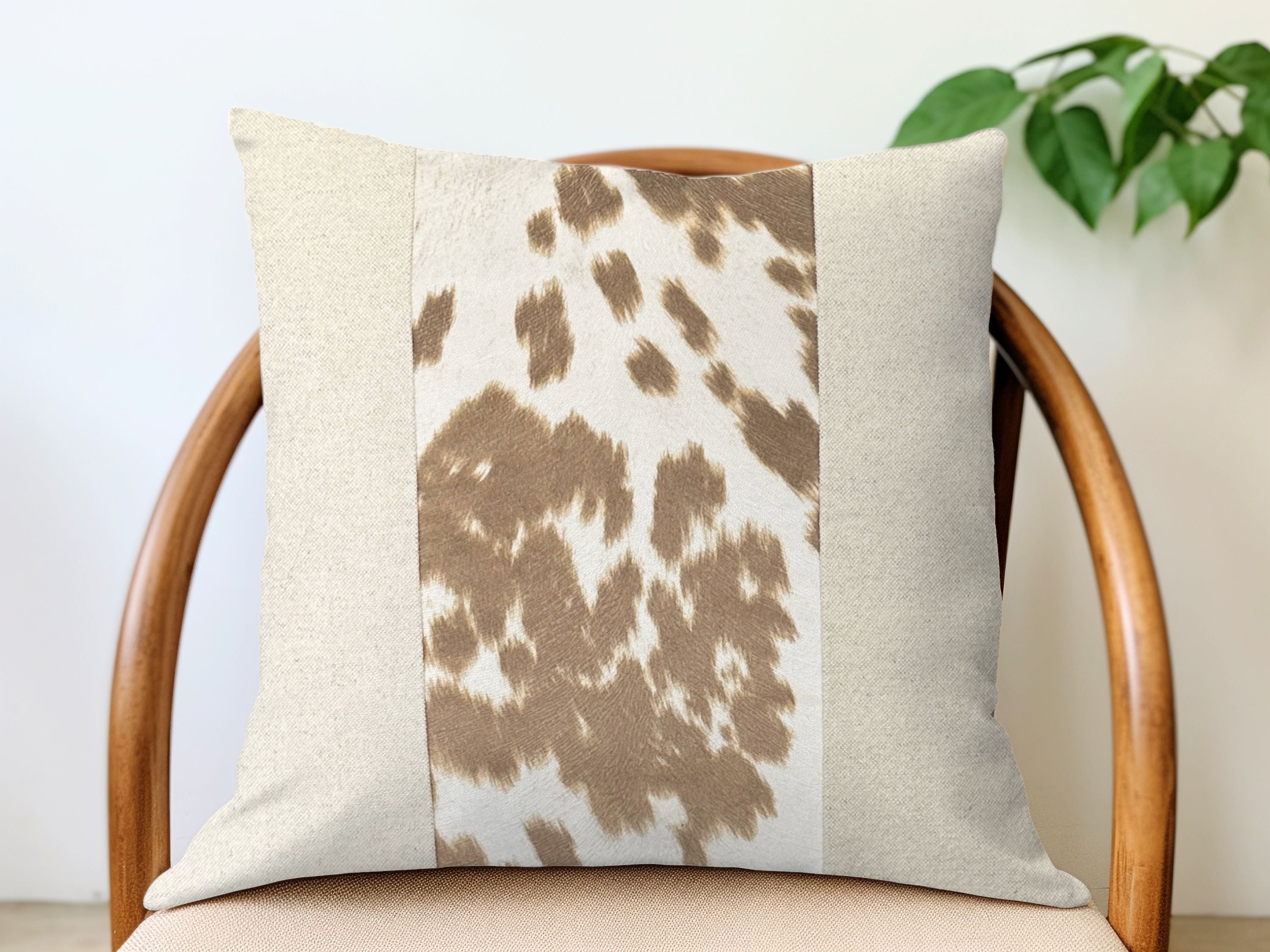 Mezzo Faux Cow Pillow Cover - Warm Tan
