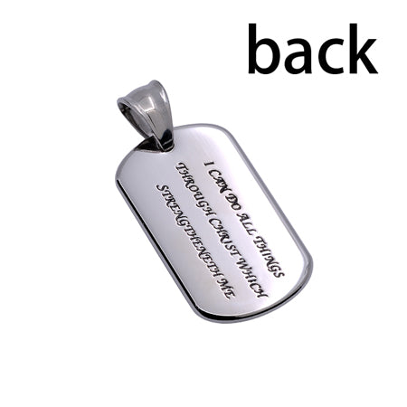 CZ Calvary Dog Tag Necklace