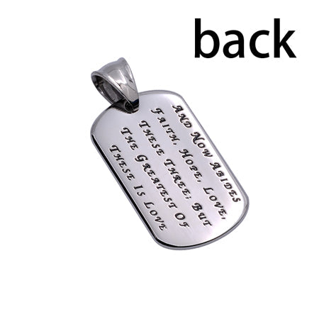 CZ Calvary Dog Tag Necklace