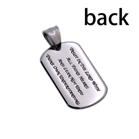 CZ Calvary Dog Tag Necklace