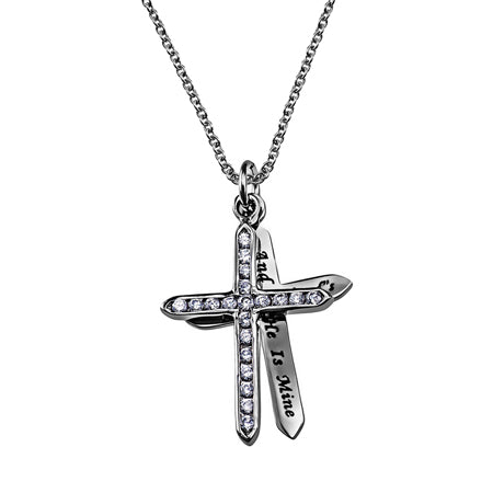 CZ Twin Cross Necklace