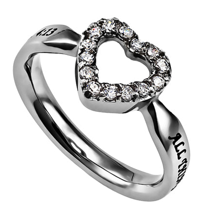 CZ Open Heart Ring