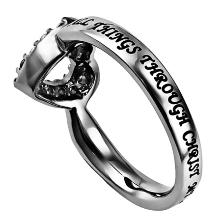 CZ Open Heart Ring