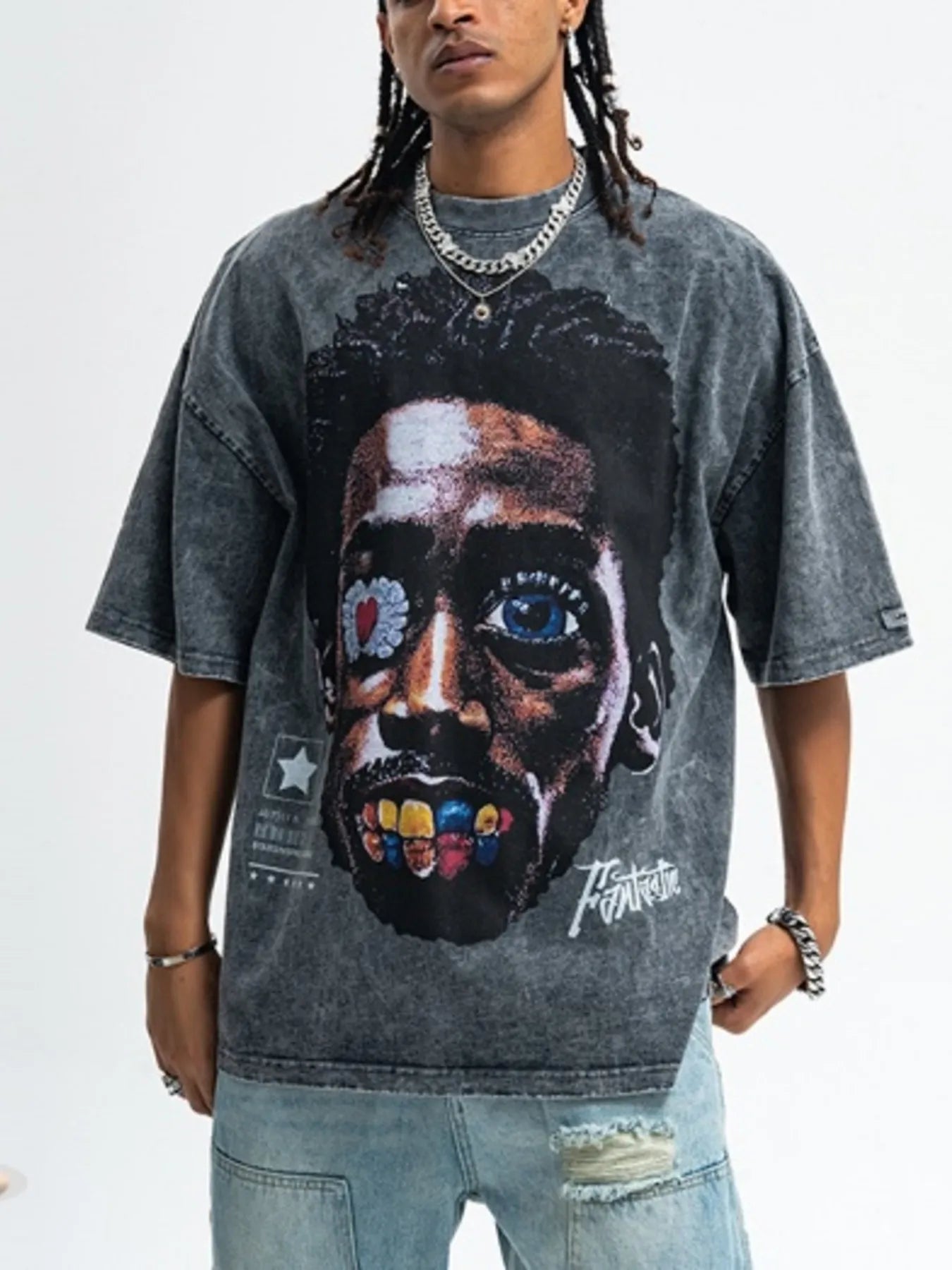 Men's Graphic Round Neck Short Sleeve T-Shirt