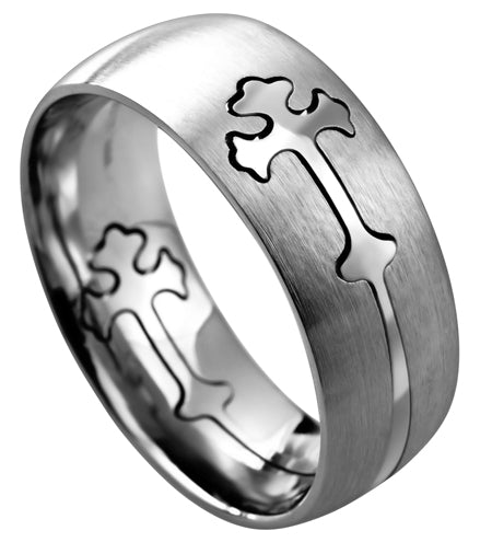 Silver Double Cross Band