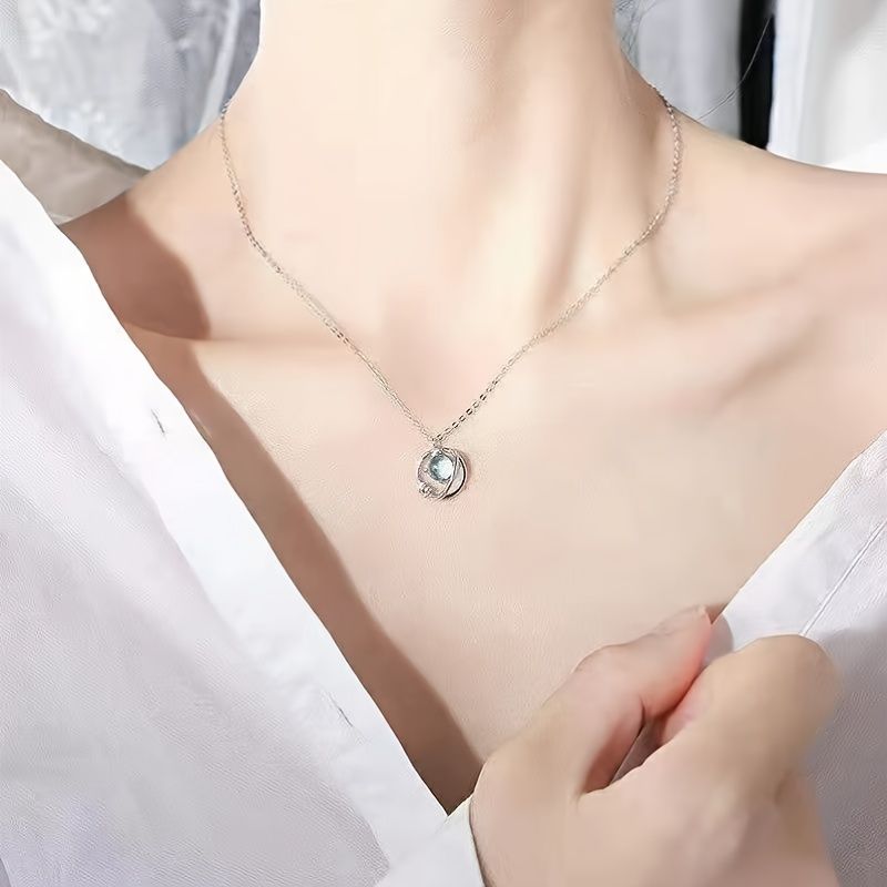 Aurora Fantasy Planet Necklace Female Student Good Friend Korean Version Simple Clavicle Chain Girlfriends A Pair Of Birthday Gifts Female