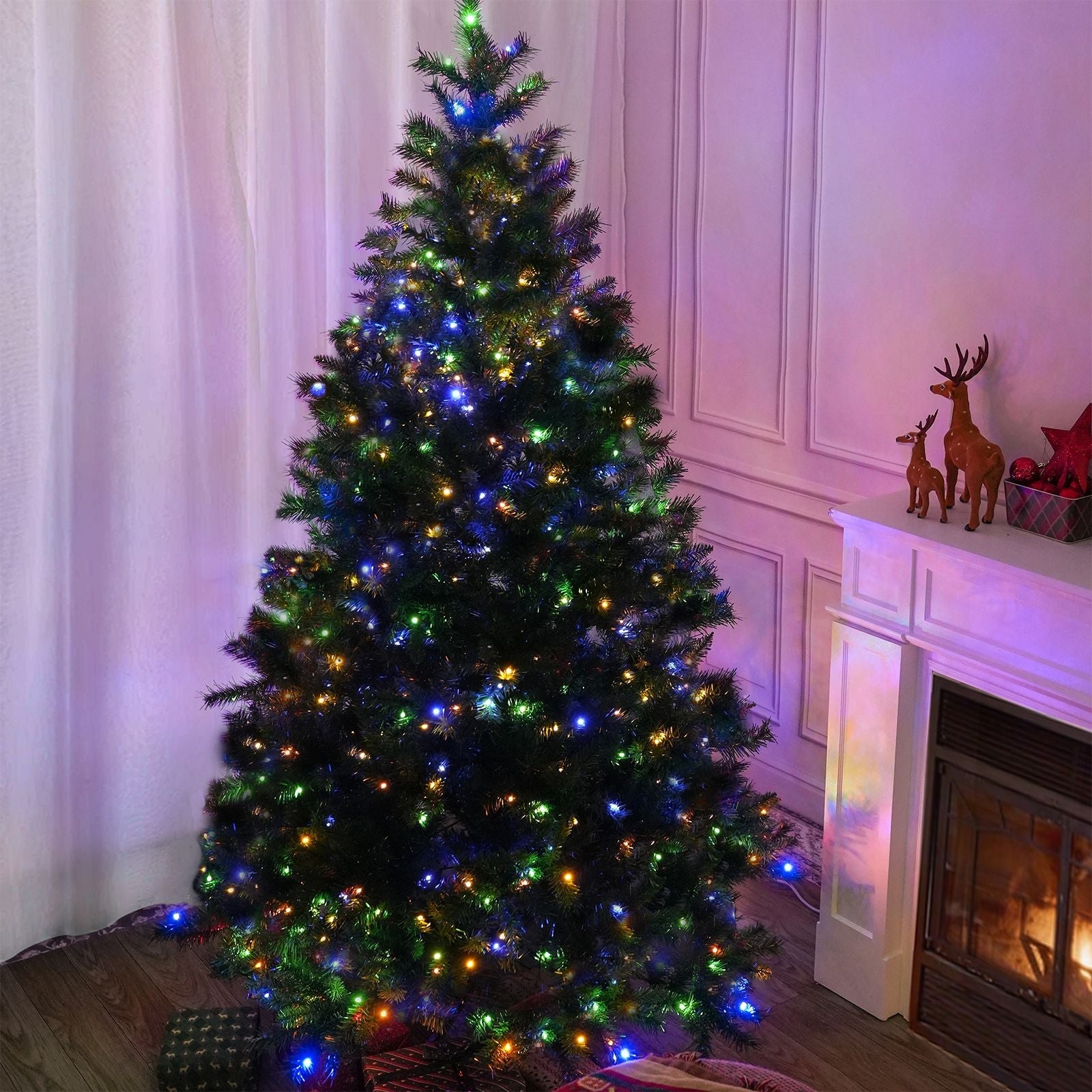7FT Christmas Tree with 450 Multicolor LED Lights and 11-Function Control, PVC