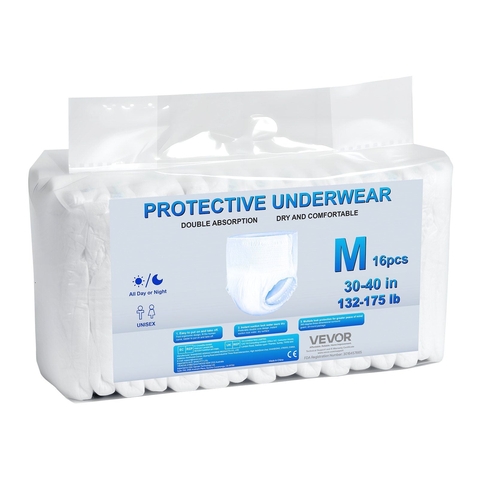Adult Incontinence Underwear Protective Underwear for Men & Women M Size