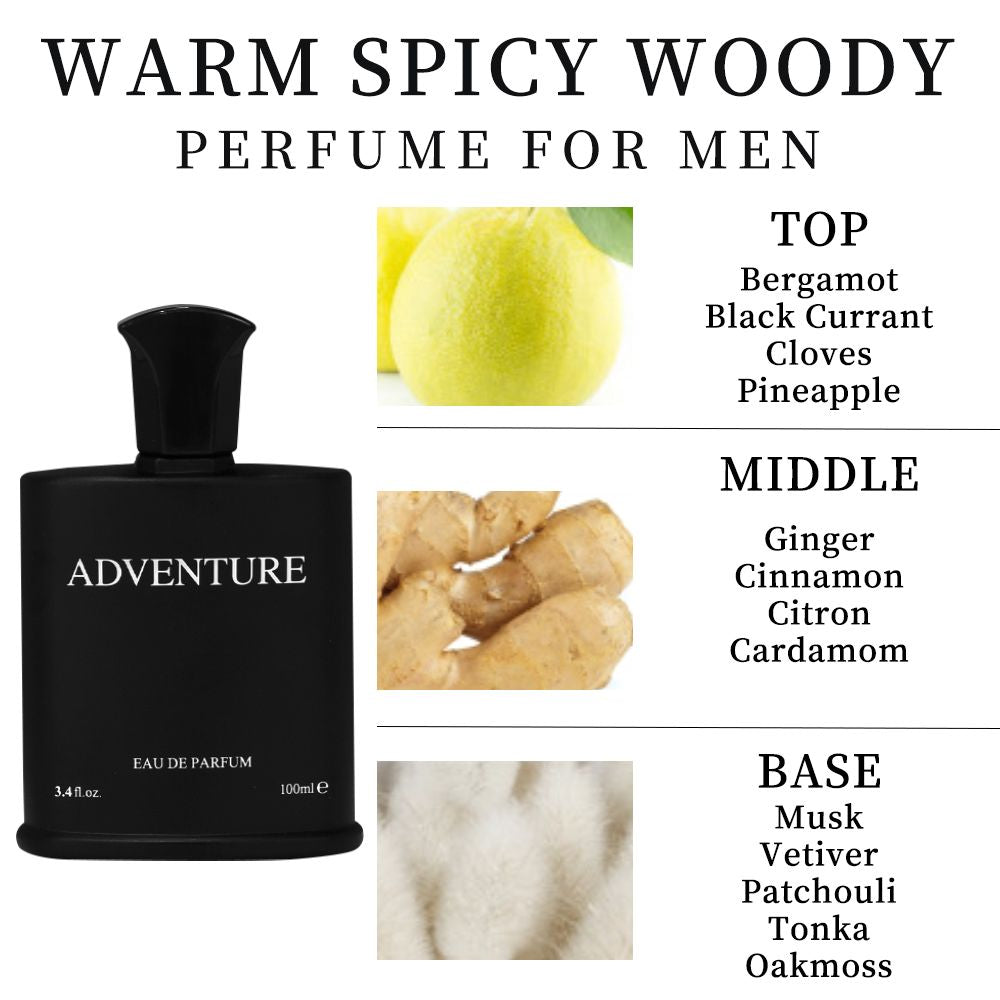 3.4fl Oz Men's Eau De Toilette Spray, Long-Lasting Perfume, Notes Of Bergamot, Black Currant, Pineapple Flavor, Perfect For Dating, Daily Life, Parties, Gift Giving