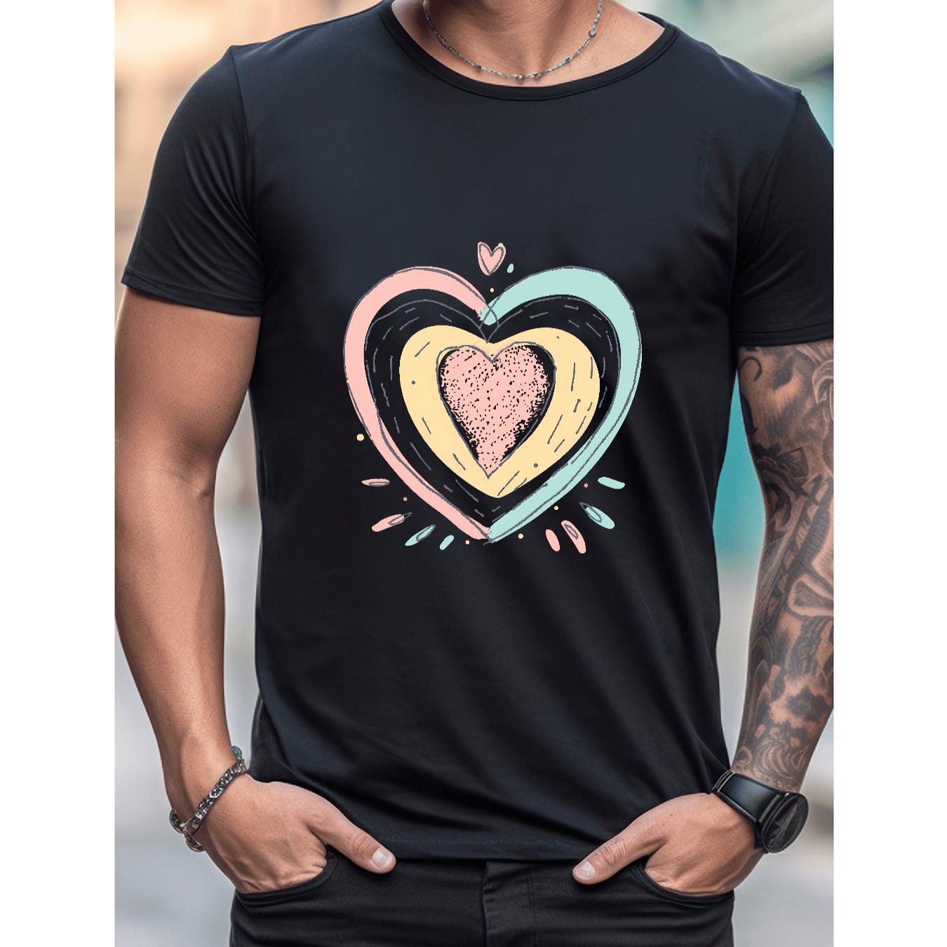 Celebrate in Style with This 100% Cotton Men's Valentine's Day Tee