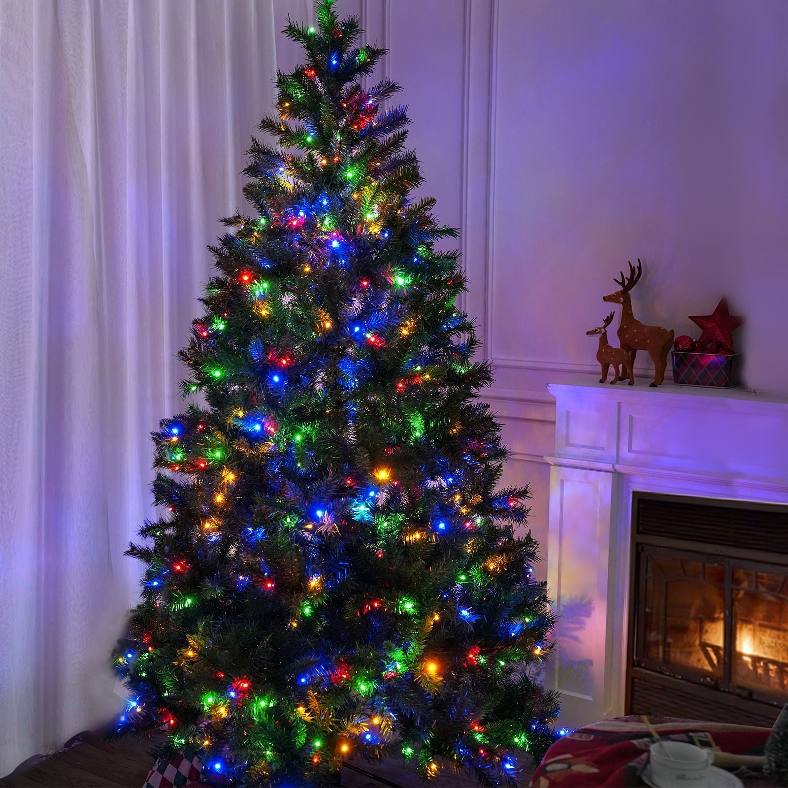 7FT Christmas Tree with 450 Multicolor LED Lights and 11-Function Control, PVC
