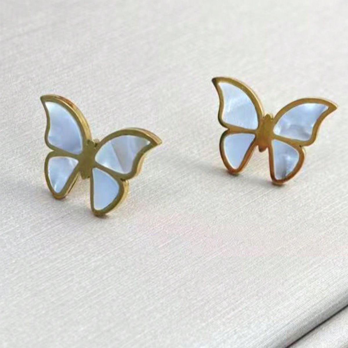 Lxalry 18K Gold Plated Stainless Steel Butterfly Jewelry Set for Women – Hypoallergenic Necklace, Earrings & Adjustable Ring, Waterproof & Tarnish-Free, Elegant Gift for Birthday, Girlfriend, Summer