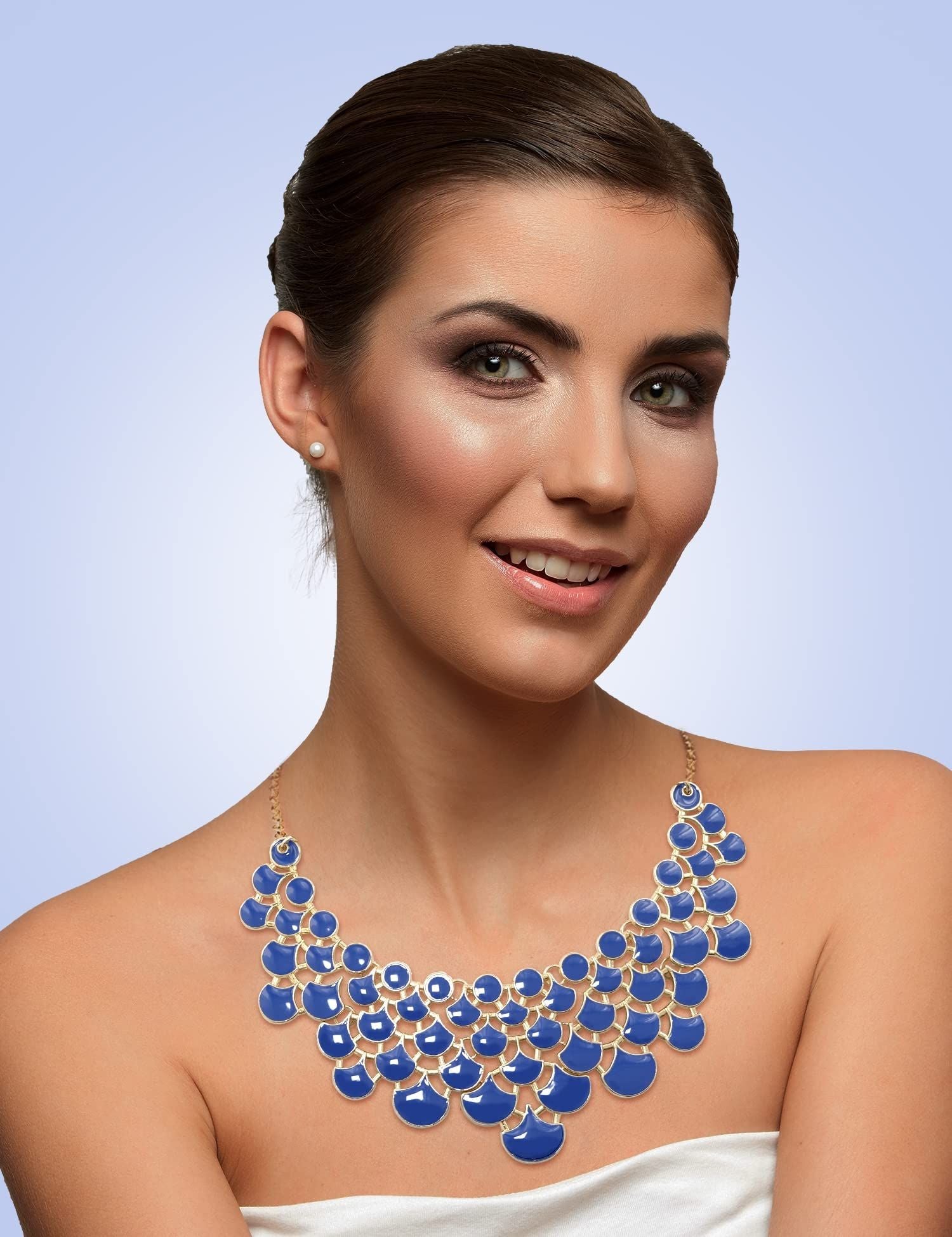 Jane Stone Fashion Statement Collar Necklace Vintage Openwork Bib Costume Jewelry