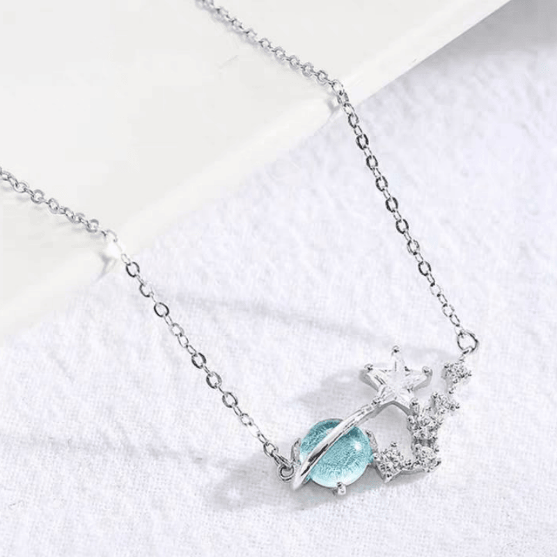 Aurora Fantasy Planet Necklace Female Student Good Friend Korean Version Simple Clavicle Chain Girlfriends A Pair Of Birthday Gifts Female