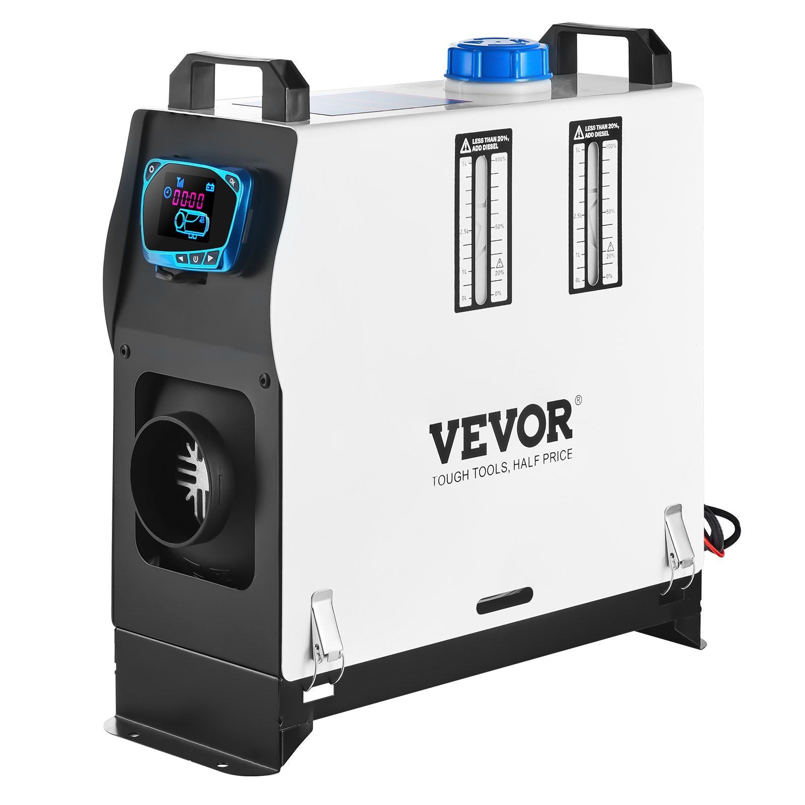 VEVOR Diesel Air Heater All In one, One Air Outlet, 8KW Diesel Heater 12V, Fast Heating, Diesel Parking Heater with Red LCD Switch, Remote Control For Car, RV Truck, Boat, Campervans and Caravans