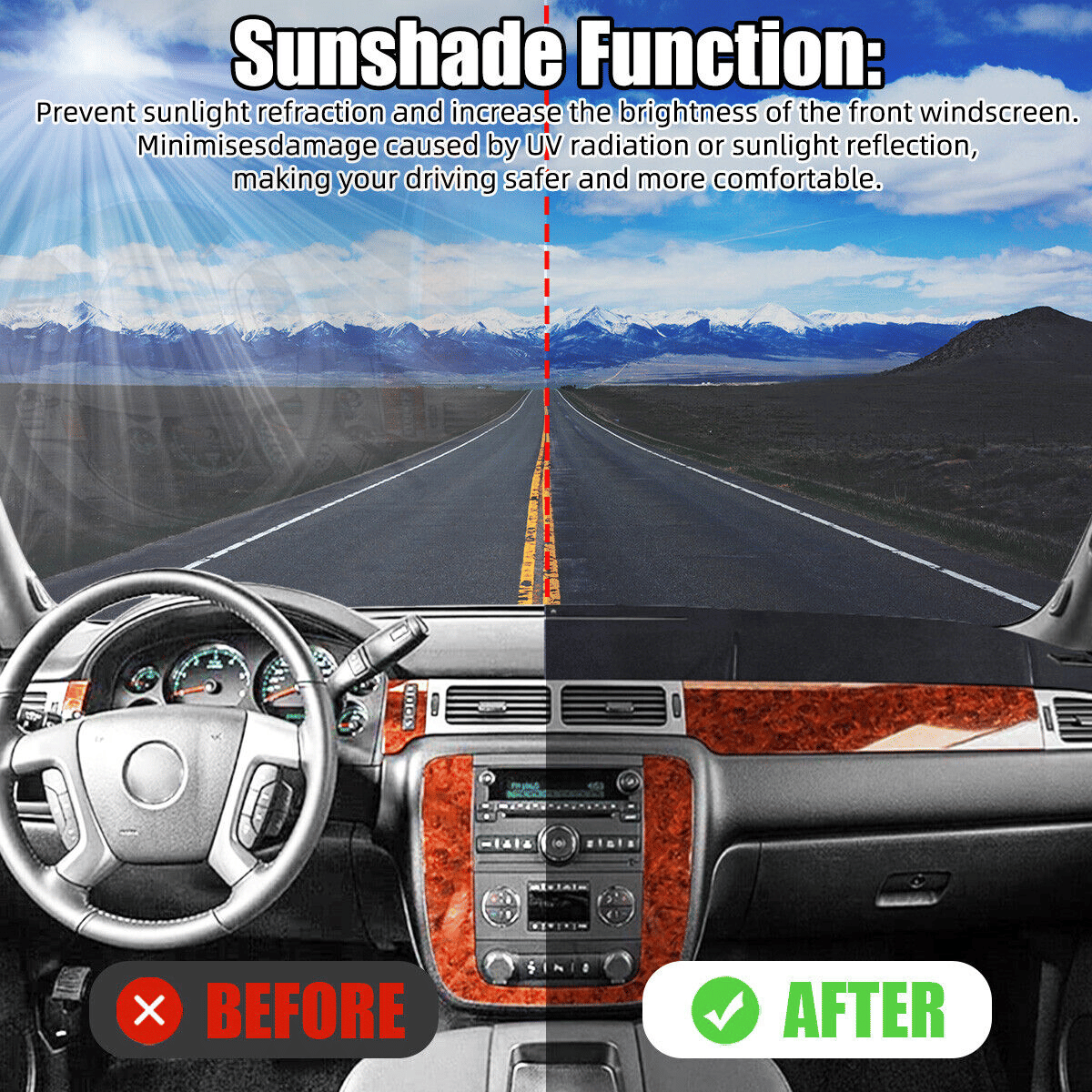 Car Dash Cover Mat Dashboard Pad for Chevy Silverado 1500 2500 Tahoe 2001-2006