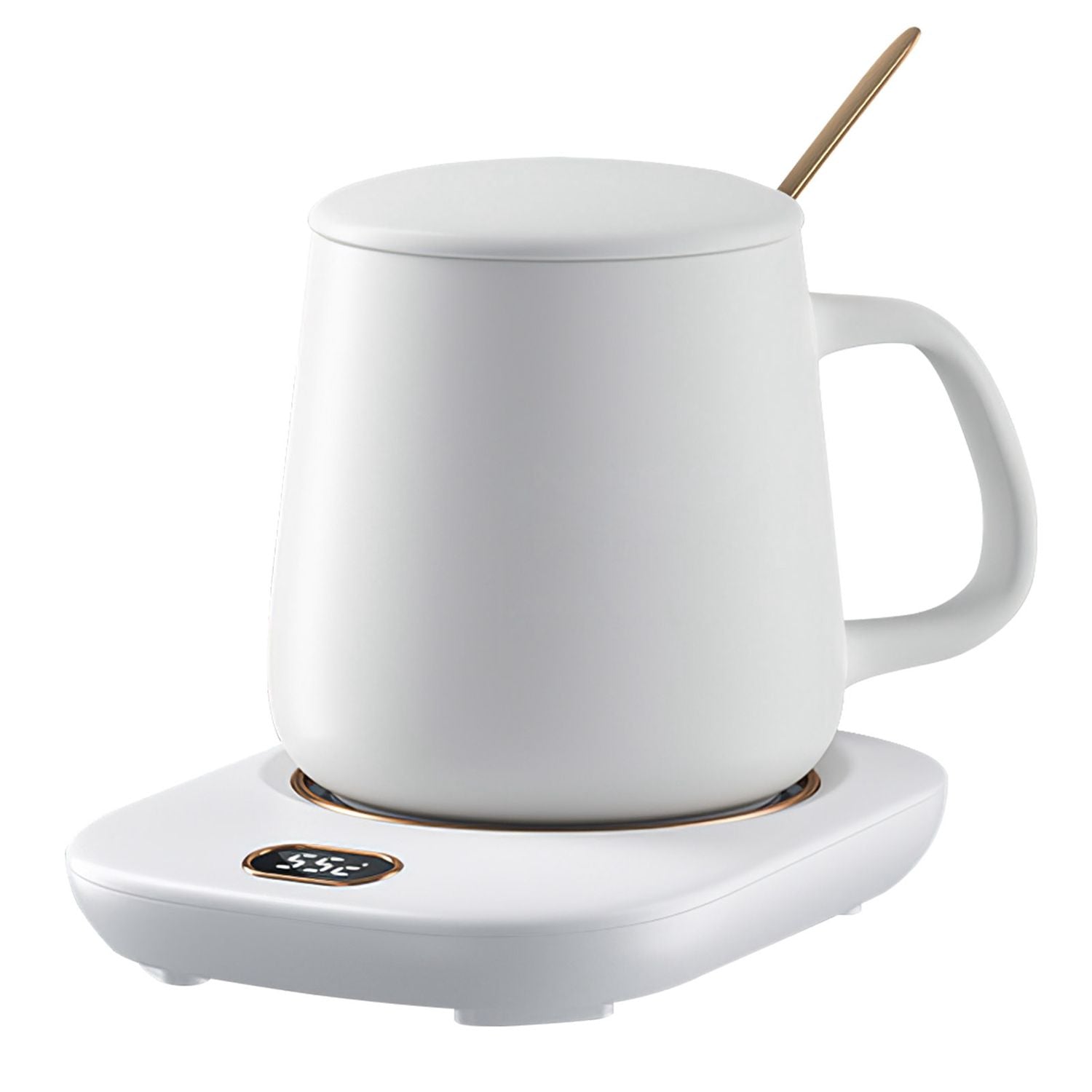 Smart Electric Coffee Mug Warmer with Auto Shut Off - USB Connection, 3 Temperature Settings for Coffee, Tea, & Milk