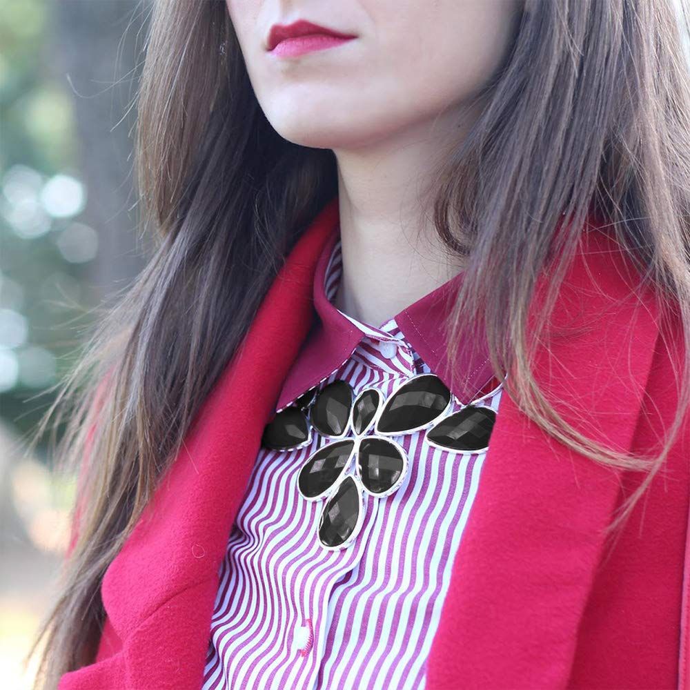 Jane Stone Fashion Statement Collar Necklace Vintage Openwork Bib Costume Jewelry