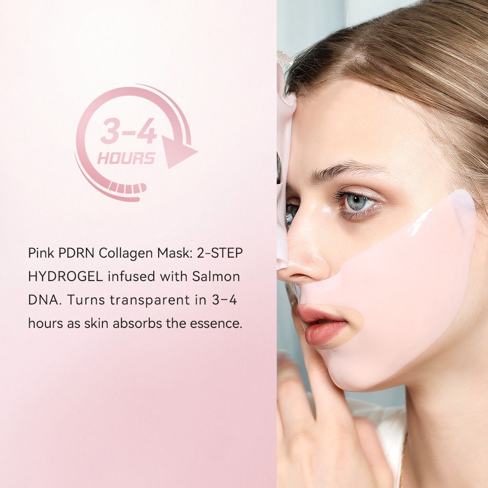 5 SHEETS/BOX Deep Collagen Anti Wrinkle Lifting Mask Pink to Transparent Collagen Mask Skincare Facial Masks for Women Skin Care Brightening Tone Correction % Radiance