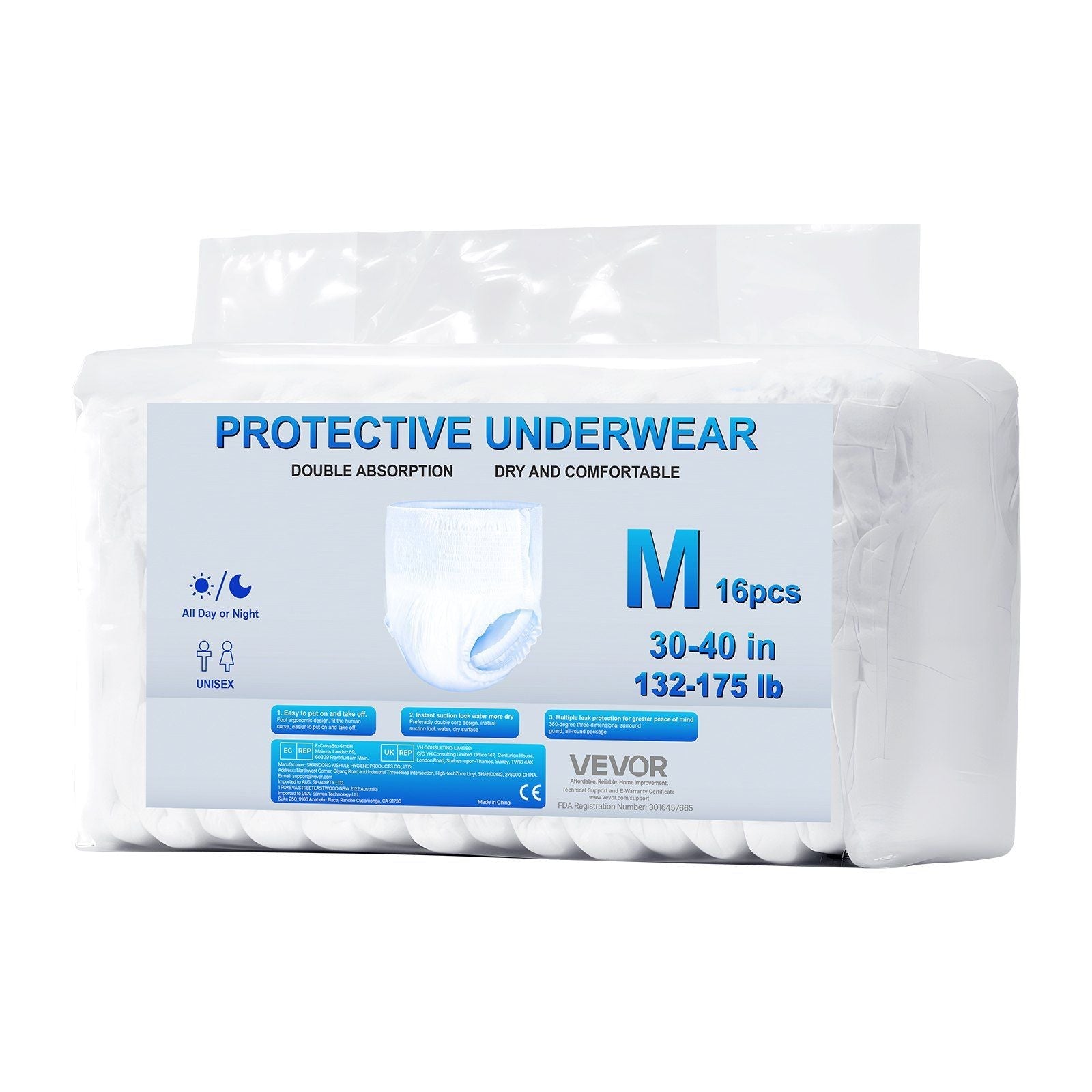 Adult Incontinence Underwear Protective Underwear for Men & Women M Size