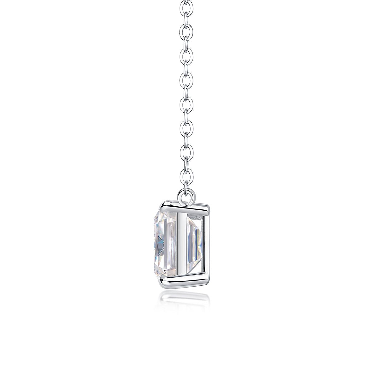 Mirage in the Mirror - A fashionable and trendy jewelry necklace pendant set with octagonal 9*11 Moissanite S925 sterling silver and platinum-plated diamond
