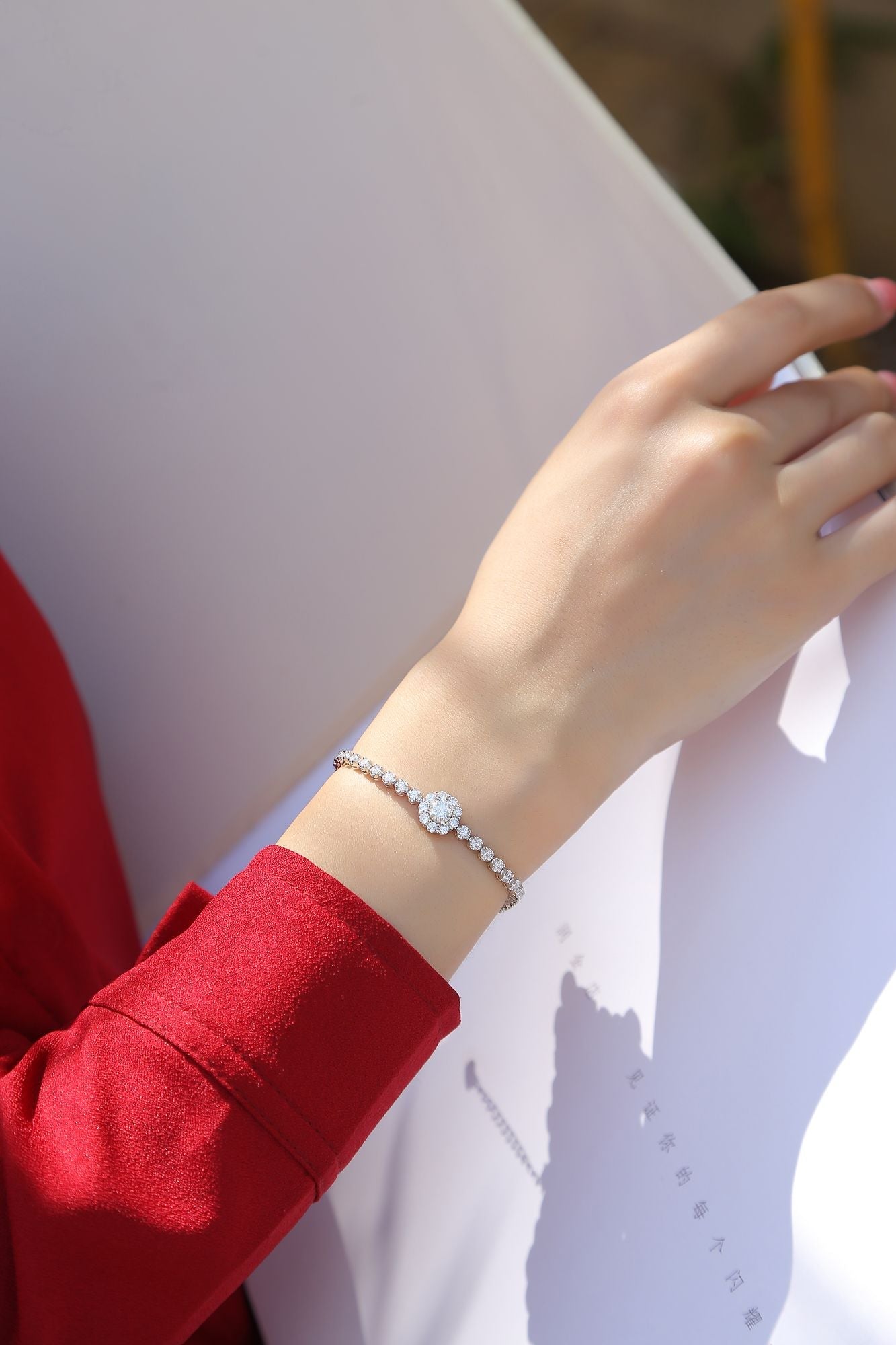 Magpie Bridge - Moissanite set 0.5 carats S925 sterling silver with platinum plated bracelet Fashion trend jewelry