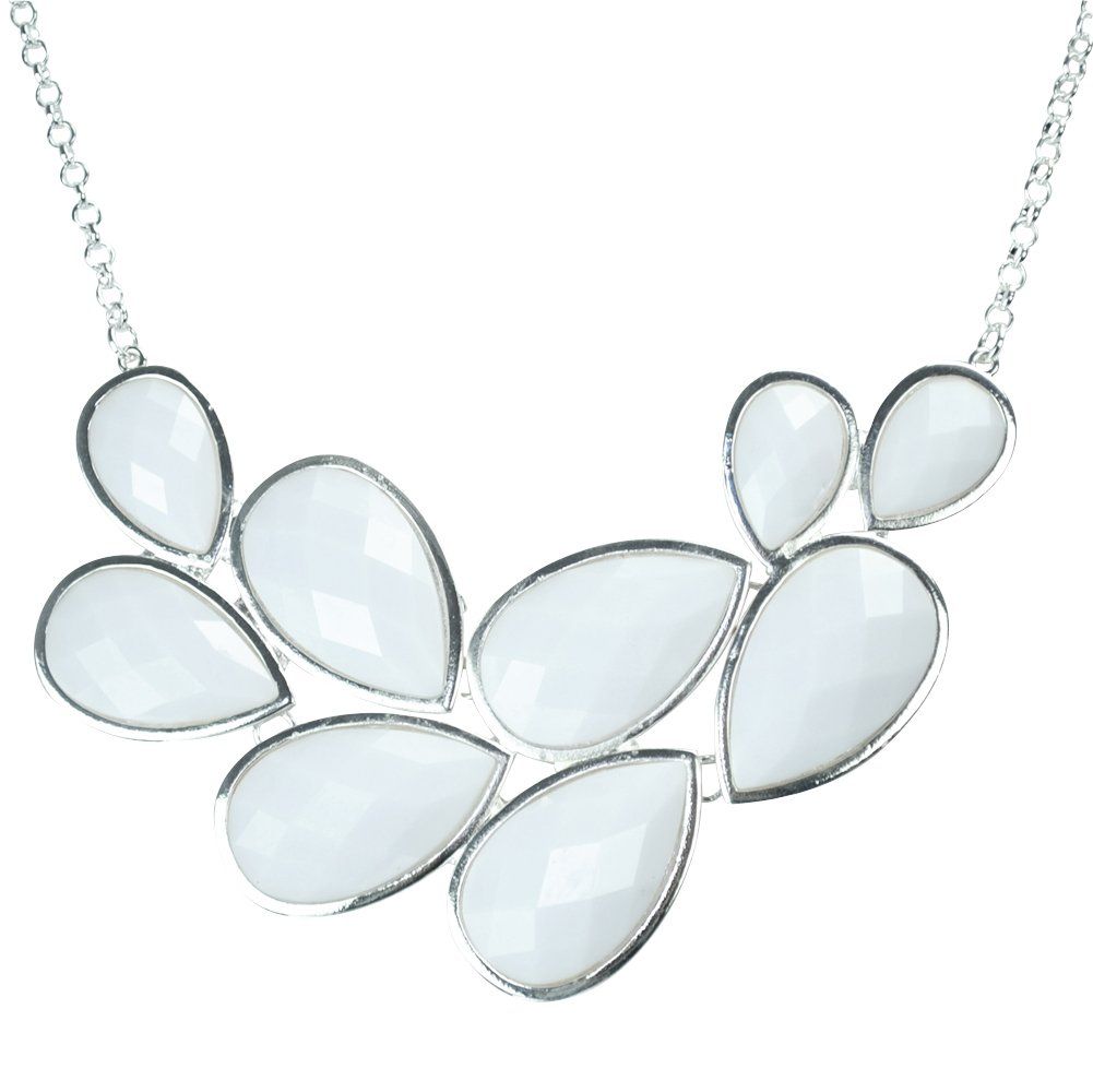 Jane Stone Fashion Statement Collar Necklace Vintage Openwork Bib Costume Jewelry