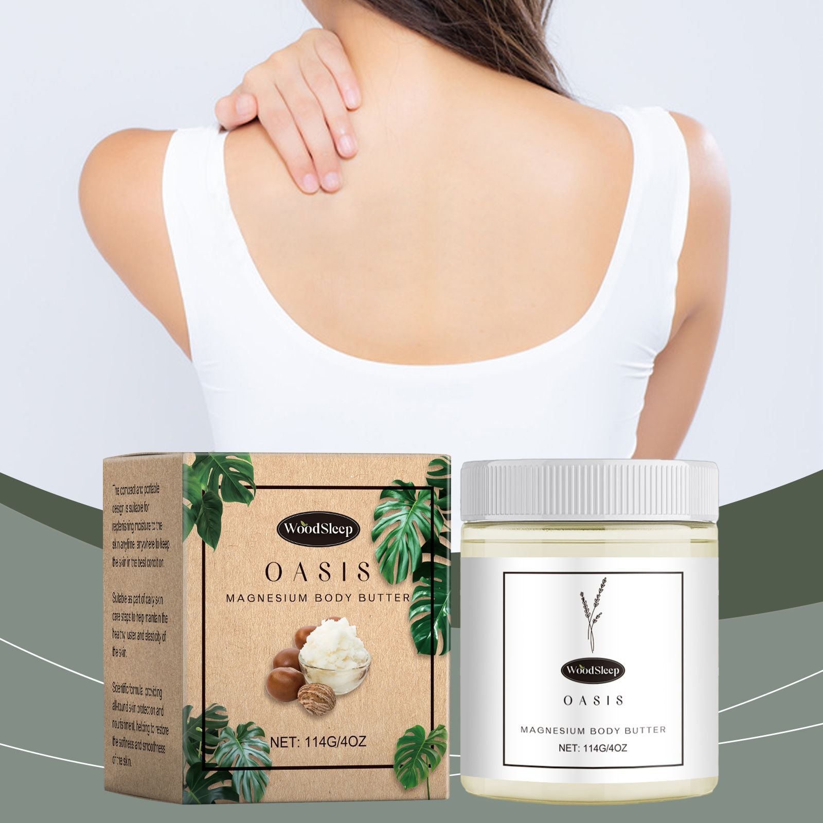 WoodSleep Body Moisturizing Cream - Shea Butter Moisturizing and Hydrating Body Lotion, Soothing and Repairing Skin