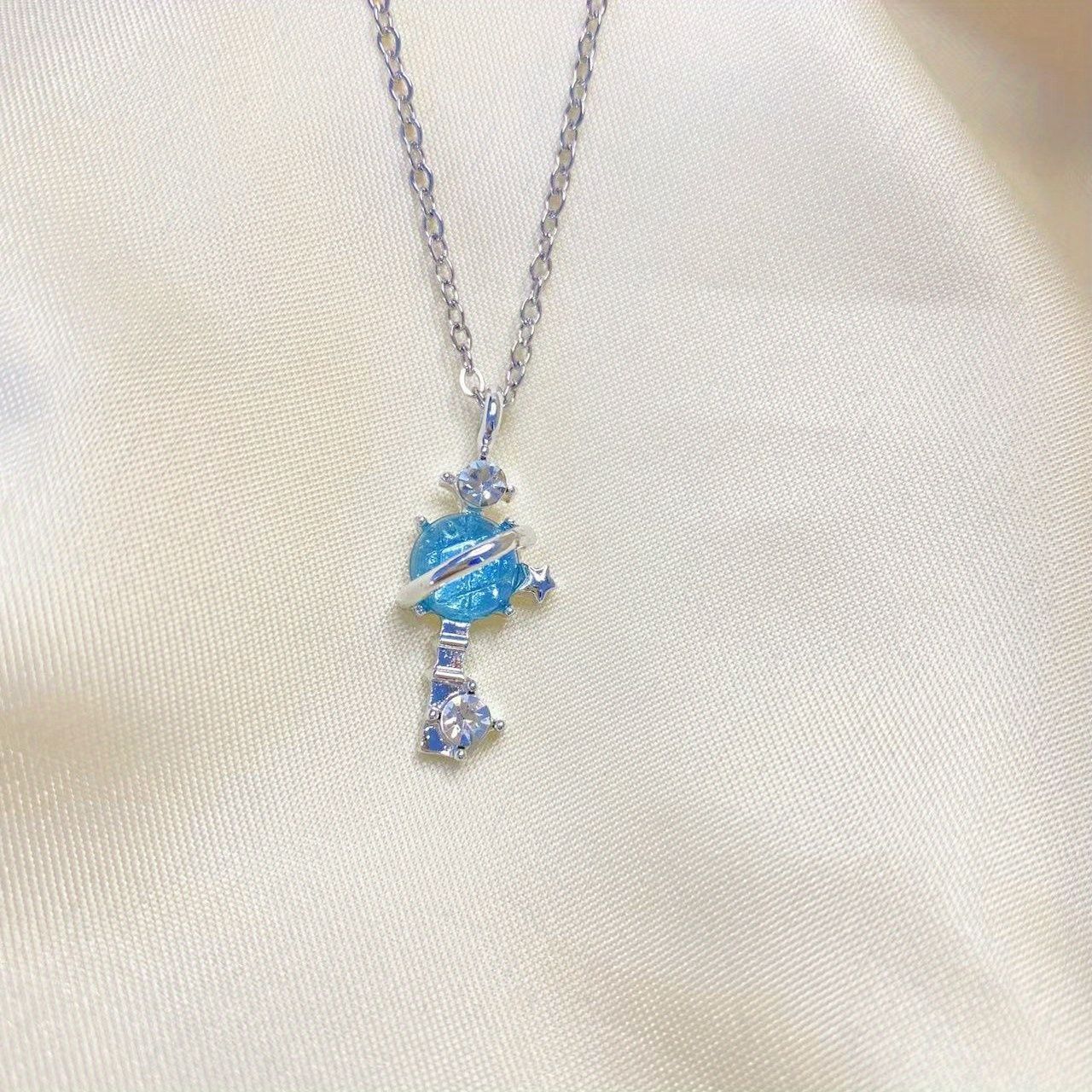 Aurora Fantasy Planet Necklace Female Student Good Friend Korean Version Simple Clavicle Chain Girlfriends A Pair Of Birthday Gifts Female