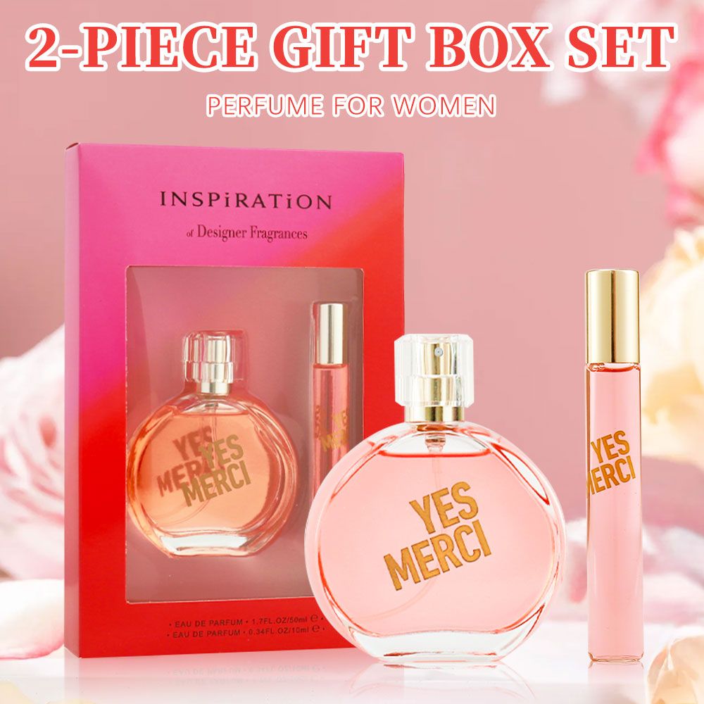 2-Piece Set, Women's Eau De Parfuma Gift Box, Long Lasting Fragrance, Notes Of Watermelon, Pear, Tea, Acai Berry Flavor, For Holiday Gifts, Dating, Daily Life, 1.7 Fl Oz Perfume, 0.34 Fl Oz Perfume