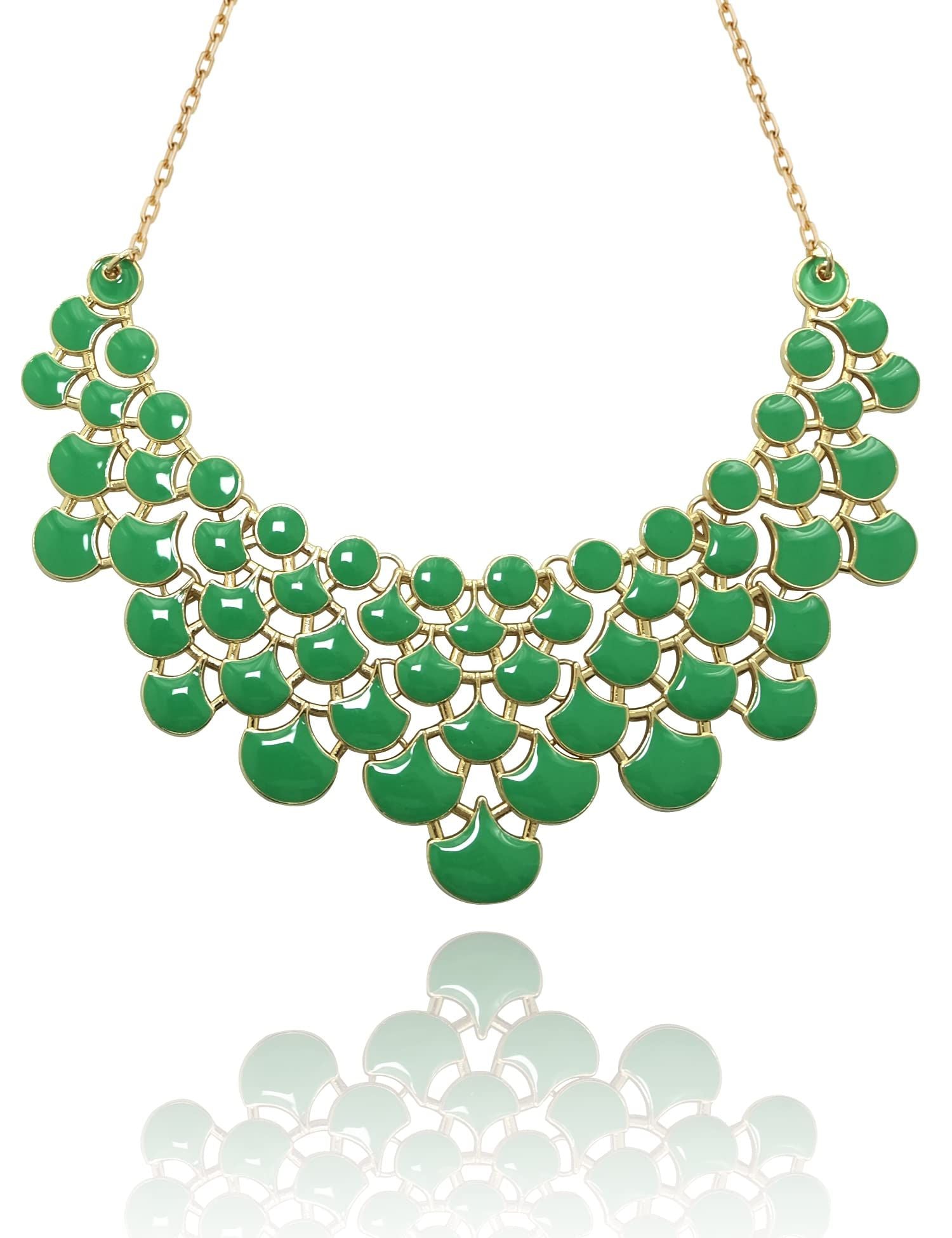 Jane Stone Fashion Statement Collar Necklace Vintage Openwork Bib Costume Jewelry