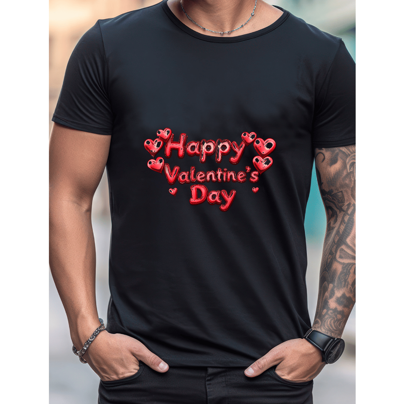 Celebrate in Style with This 100% Cotton Men's Valentine's Day Tee