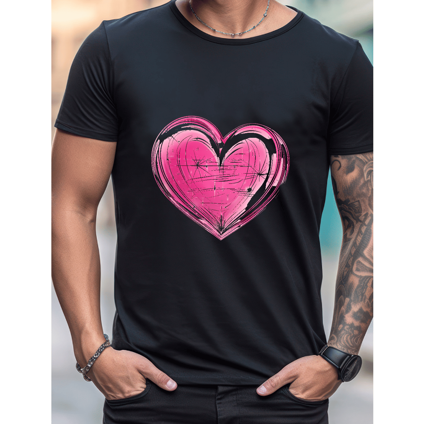 Celebrate in Style with This 100% Cotton Men's Valentine's Day Tee