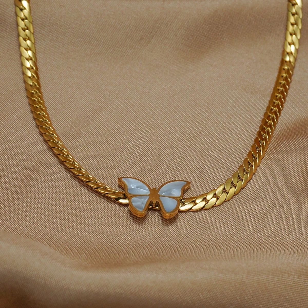 Lxalry 18K Gold Plated Stainless Steel Butterfly Jewelry Set for Women – Hypoallergenic Necklace, Earrings & Adjustable Ring, Waterproof & Tarnish-Free, Elegant Gift for Birthday, Girlfriend, Summer