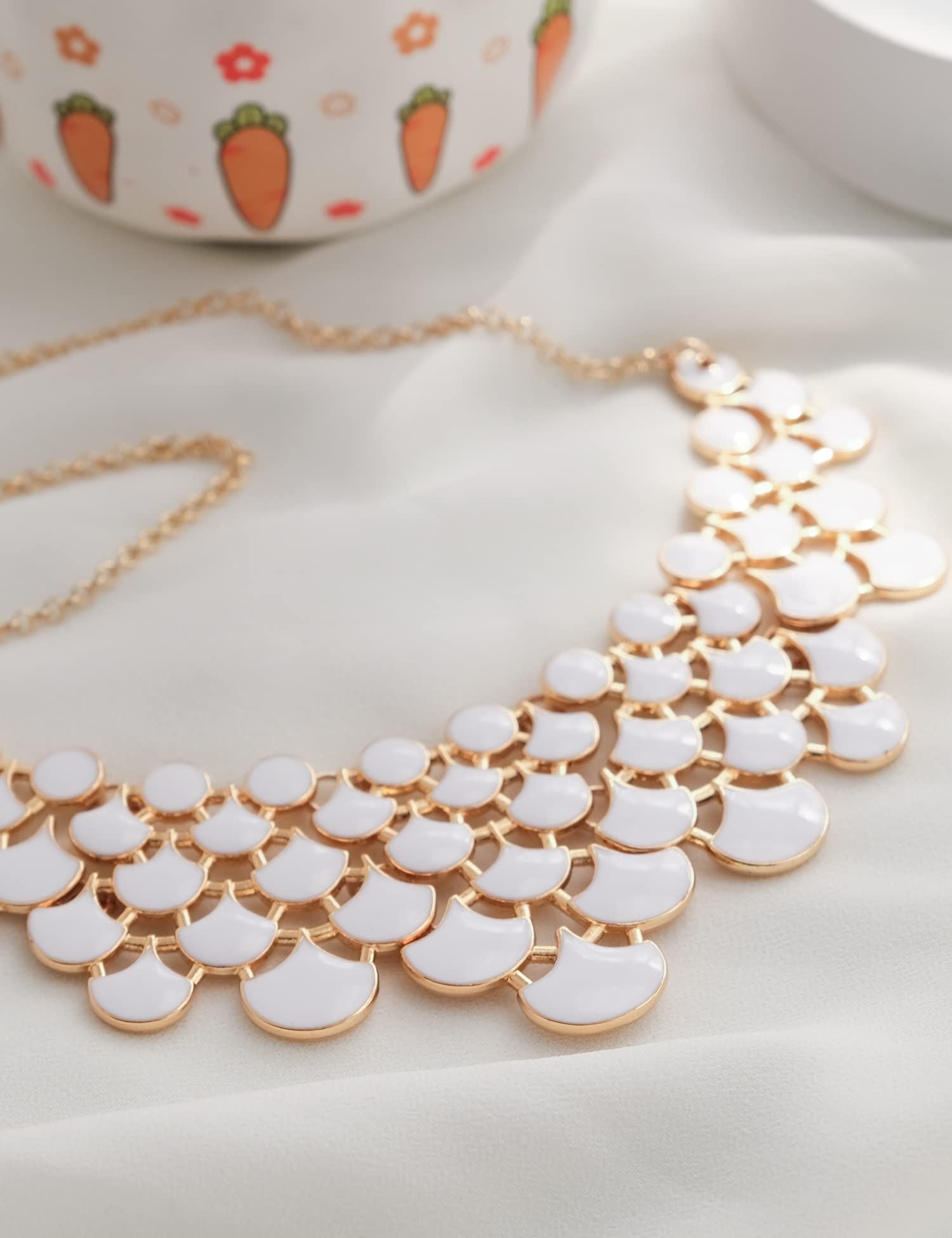 Jane Stone Fashion Statement Collar Necklace Vintage Openwork Bib Costume Jewelry