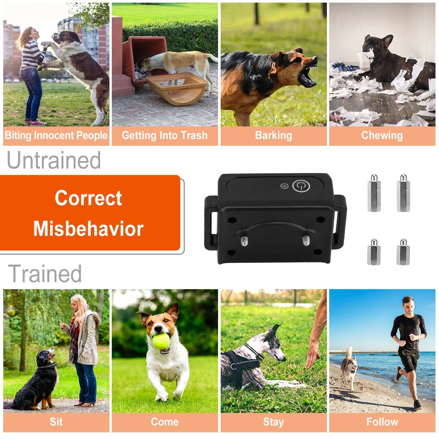 Long-Range Dog Training Collar - 3280FT Waterproof with Vibration, Beep & Shock Features