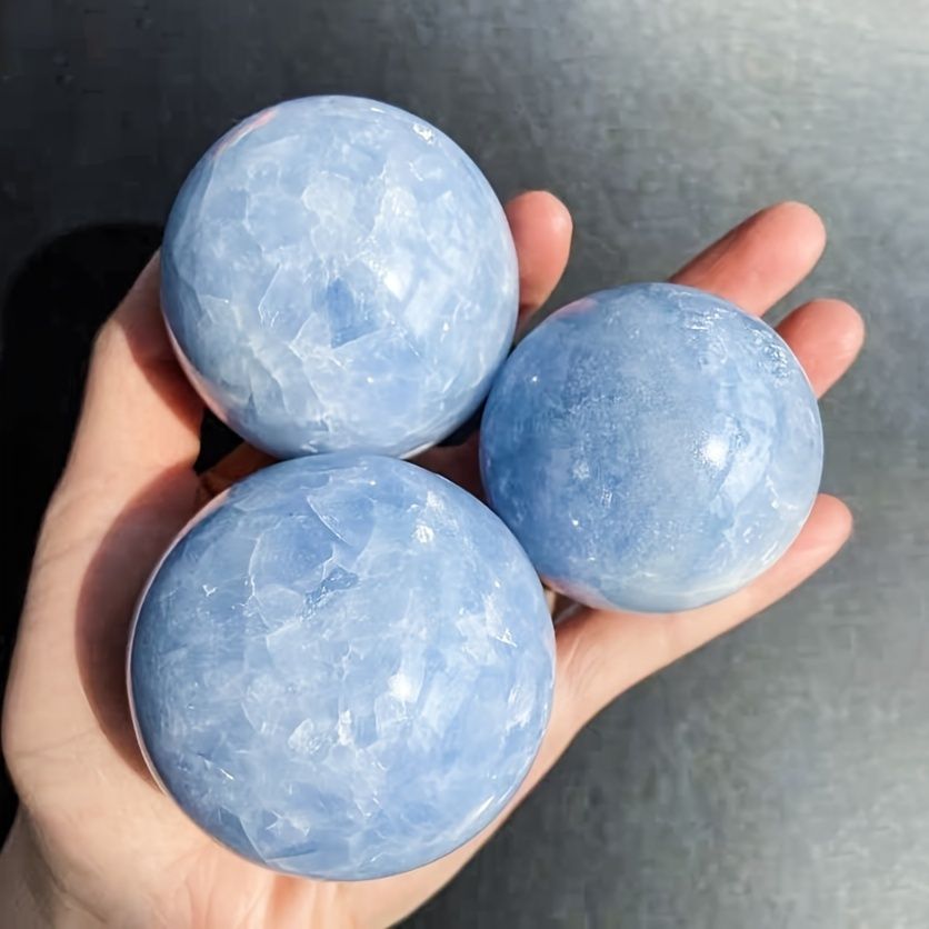 Large Natural Blue Celestite Crystal Ball - Kyanite Sphere for Chakra Balancing, Bohemian Home Decor & Spiritual, Unique Birthday Gift Idea